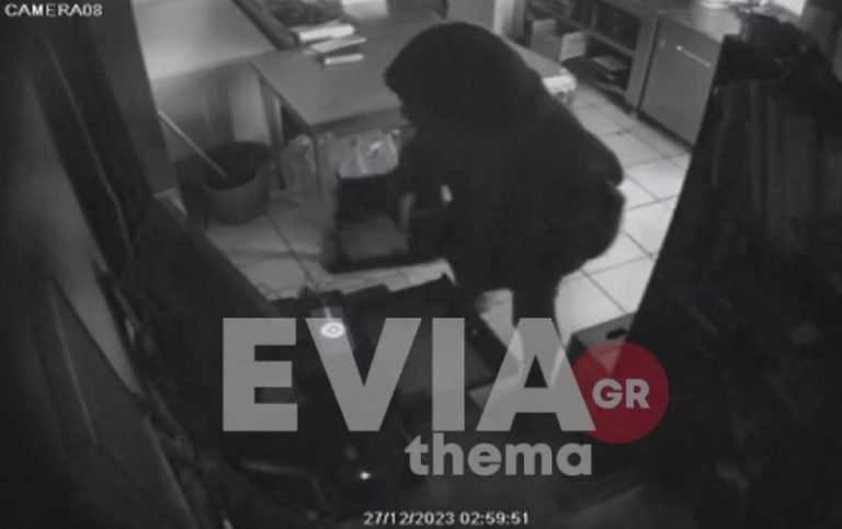 Βίντεο-ντοκουμέντο διάρρηξης σε ουζερί στη Χαλκίδα