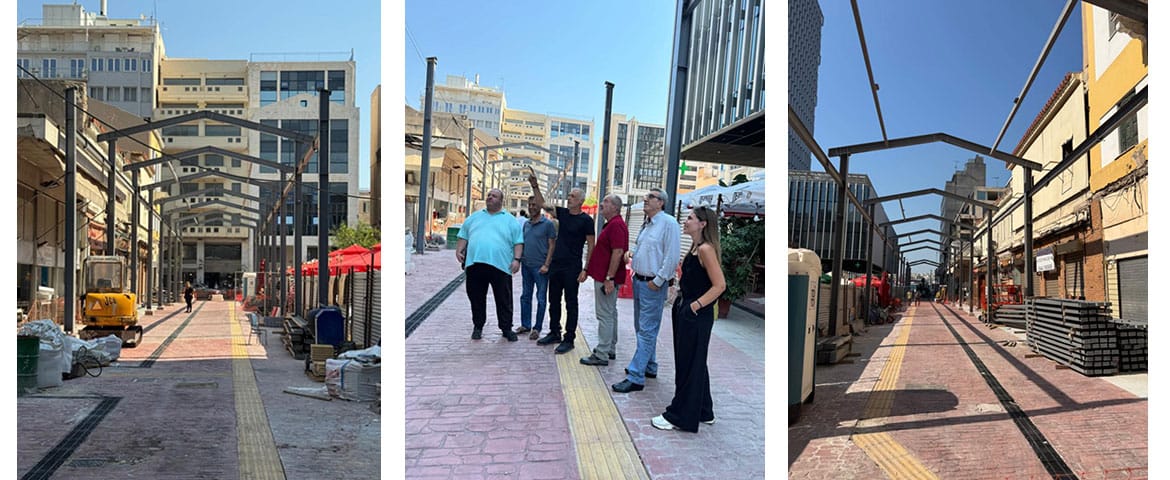 Αυτοψία Δημάρχου Πειραιά Γιάννη Μώραλη στο έργο κατασκευής του νέου βιοκλιματικού στεγάστρου στην Αγορά Τροφίμων Πειραιά