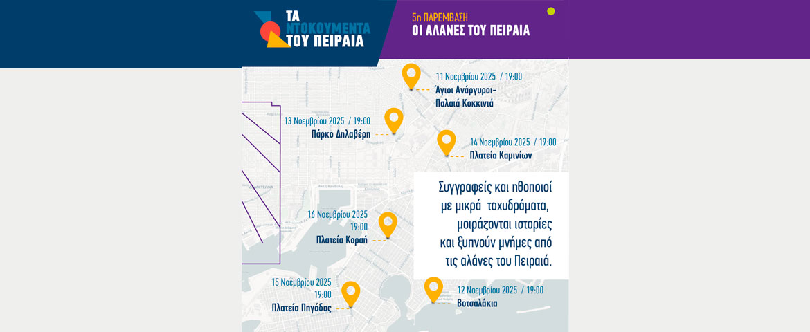 Οι αλάνες του Πειραιά ζωντανεύουν ξανά με ιστορίες, τέχνη και ποδόσφαιρο στο πλαίσιο του φεστιβάλ «Τα Ντοκουμέντα του Πειραιά»