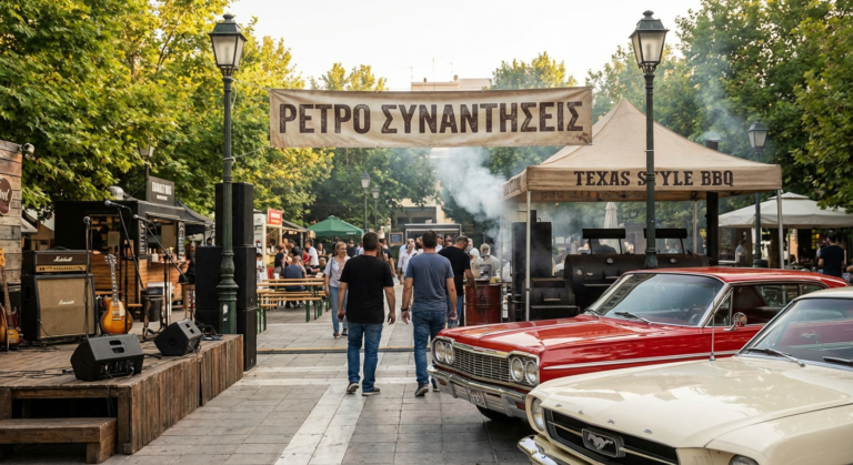 Ρετρό Συναντήσεις: Κλασικά Αυτοκίνητα, Texas BBQ & Μουσική στο Μαρούσι