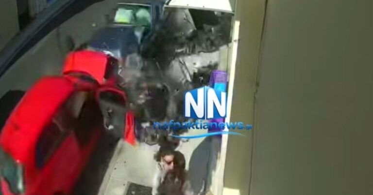 Σοκαριστική στιγμή: Γυναίκα άρπαξε παιδί δευτερόλεπτα πριν το τροχαίο στη Ναύπακτο