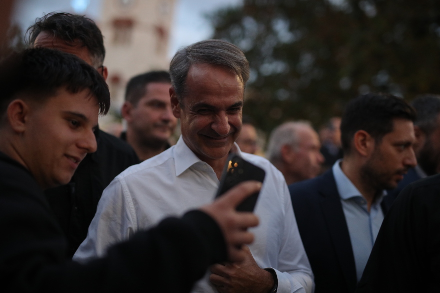 Ο Κυριάκος Μητσοτάκης στα Βριλήσσια